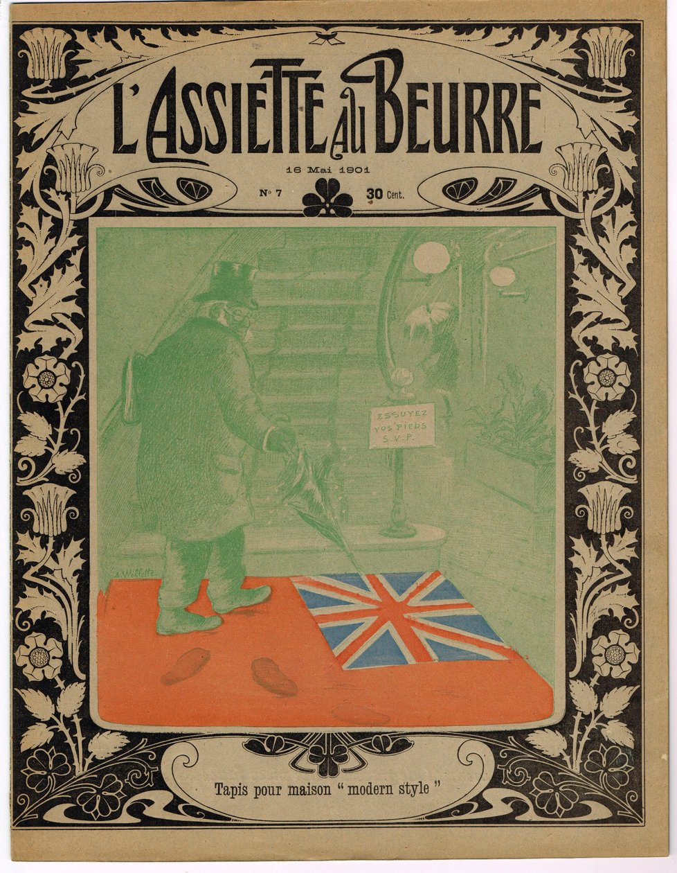 „A vajtányér”, Satirique en Colors borítója alkotó: Adolphe Leon Willette