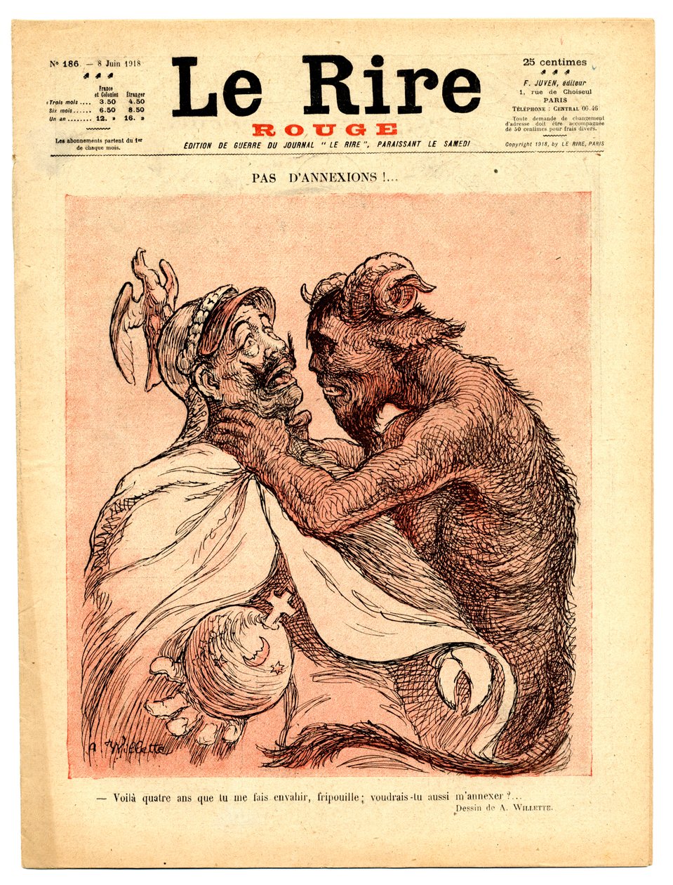 A „The Red Laughter”, Satirical en Couleurs címlapja alkotó: Adolphe Leon Willette