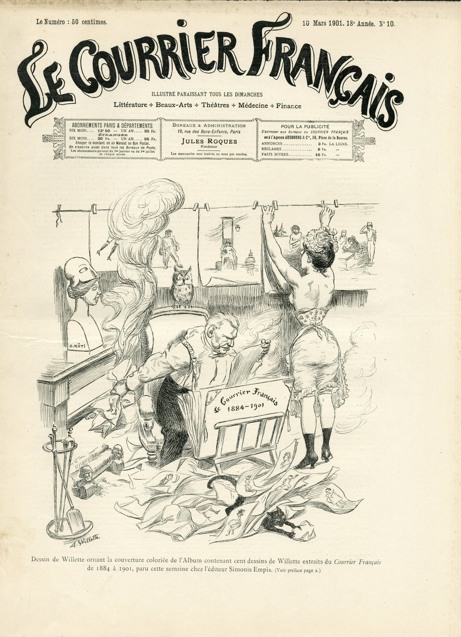 Adolphe dit Willette (1857-1926) illusztrációja a Le Courrier francais borítójára alkotó: Adolphe Leon Willette