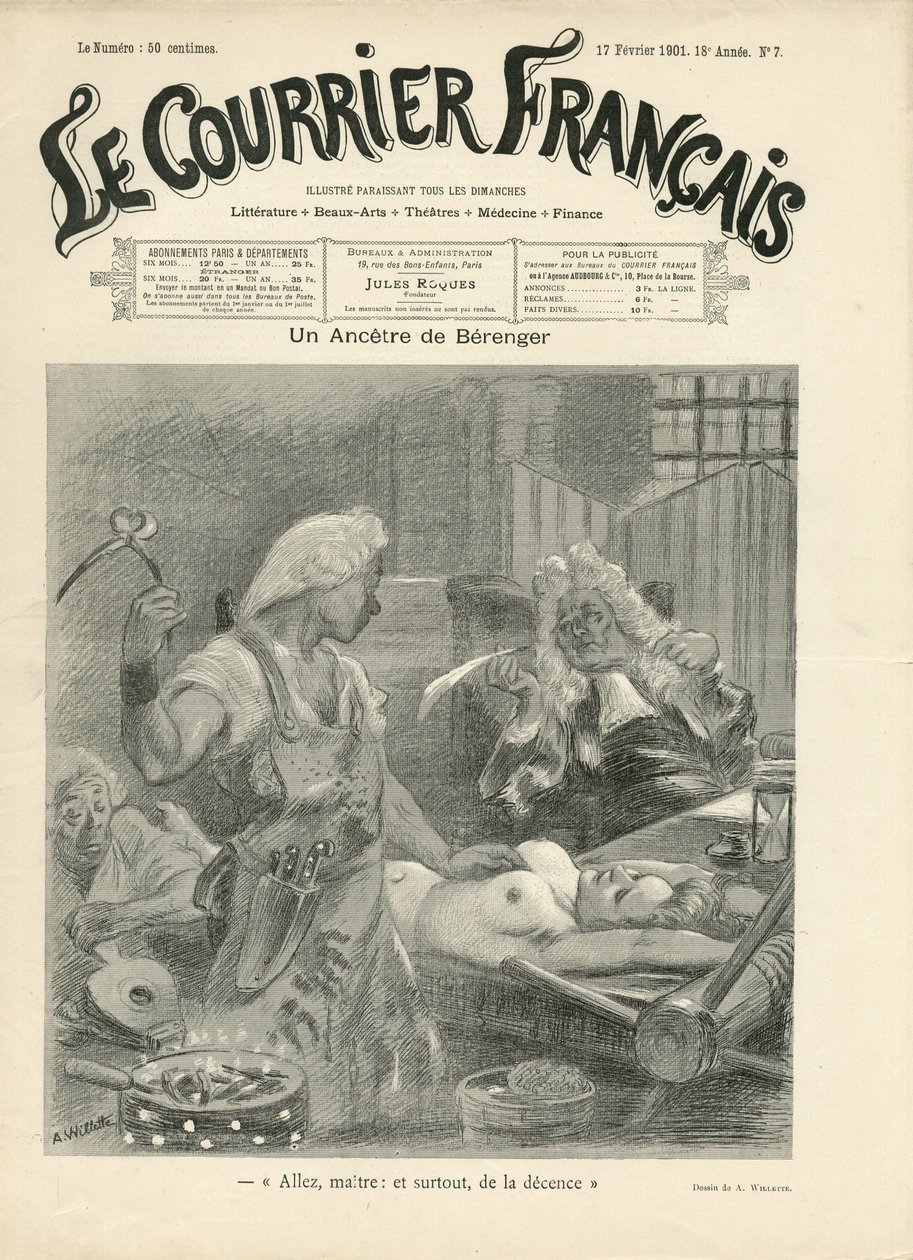 Adolphe dit Willette (1857-1926) illusztrációja a Le Courrier francais borítójára alkotó: Adolphe Leon Willette