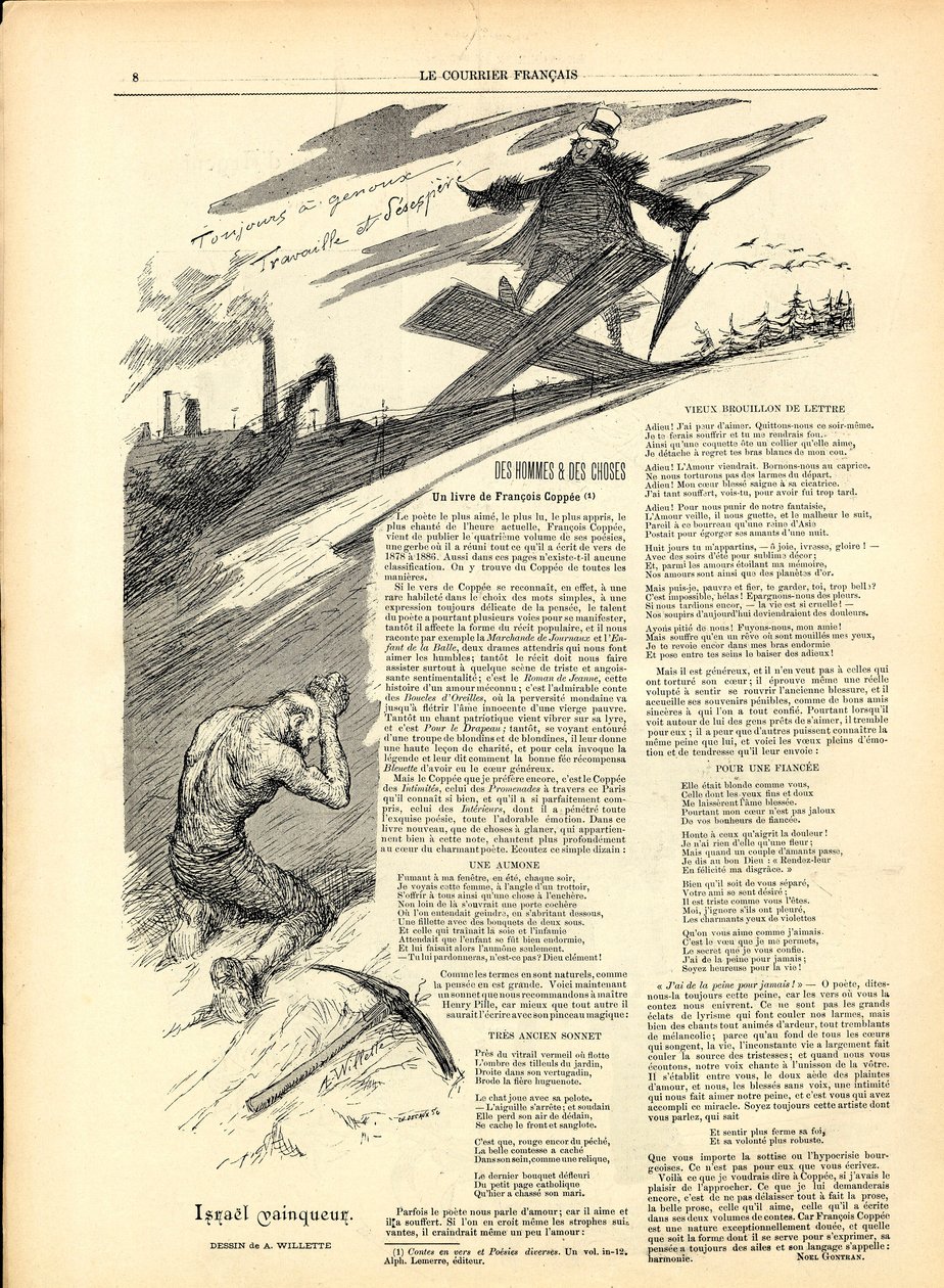 The English Courier, Szatirikus fekete-fehérben alkotó: Adolphe Leon Willette