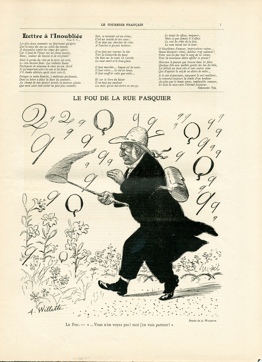 Le Courier francais, 10. szám, Szatirikus fekete-fehér alkotó: Adolphe Leon Willette