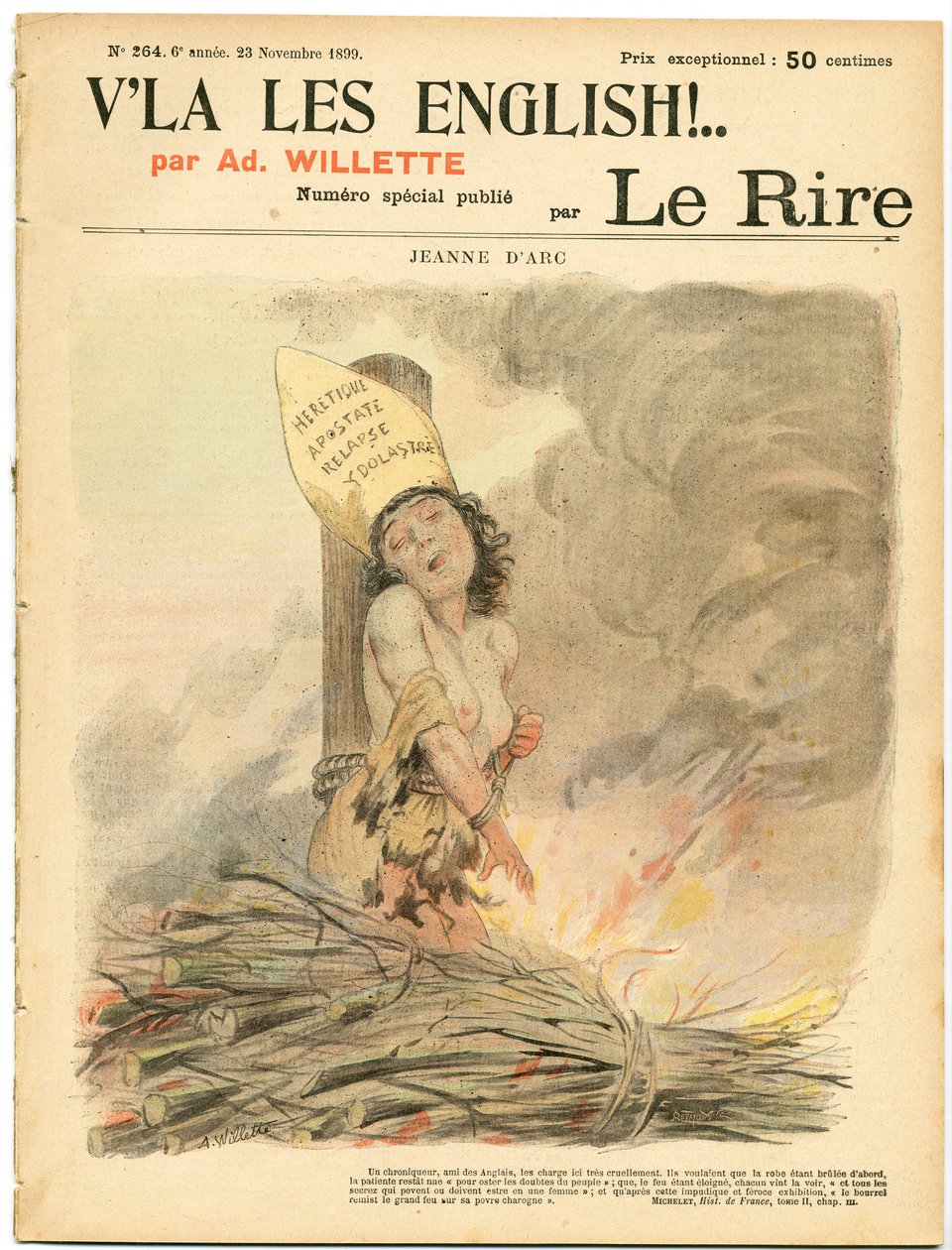 A nevetés, 264. szám, Szatirikus színekben alkotó: Adolphe Leon Willette
