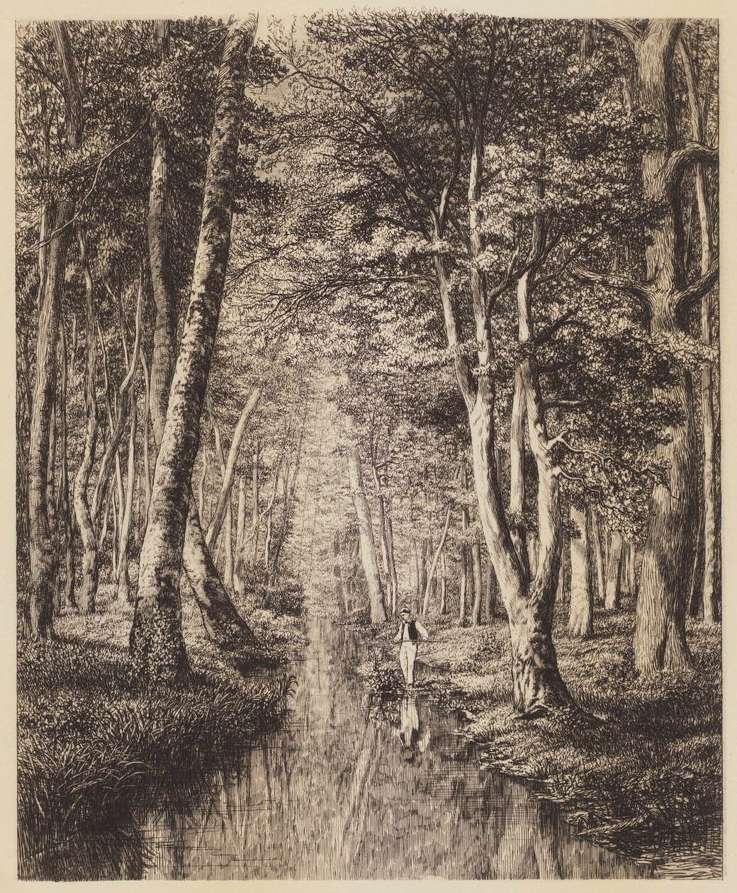 Folyó fa alatt alkotó: Adolphe Martial Potemont
