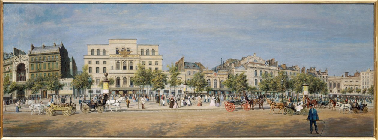 Vue générale des théâtres du boulevard du Temple en 1862, 1862-ben (olaj, vászon) alkotó: Adolphe Martial Potemont