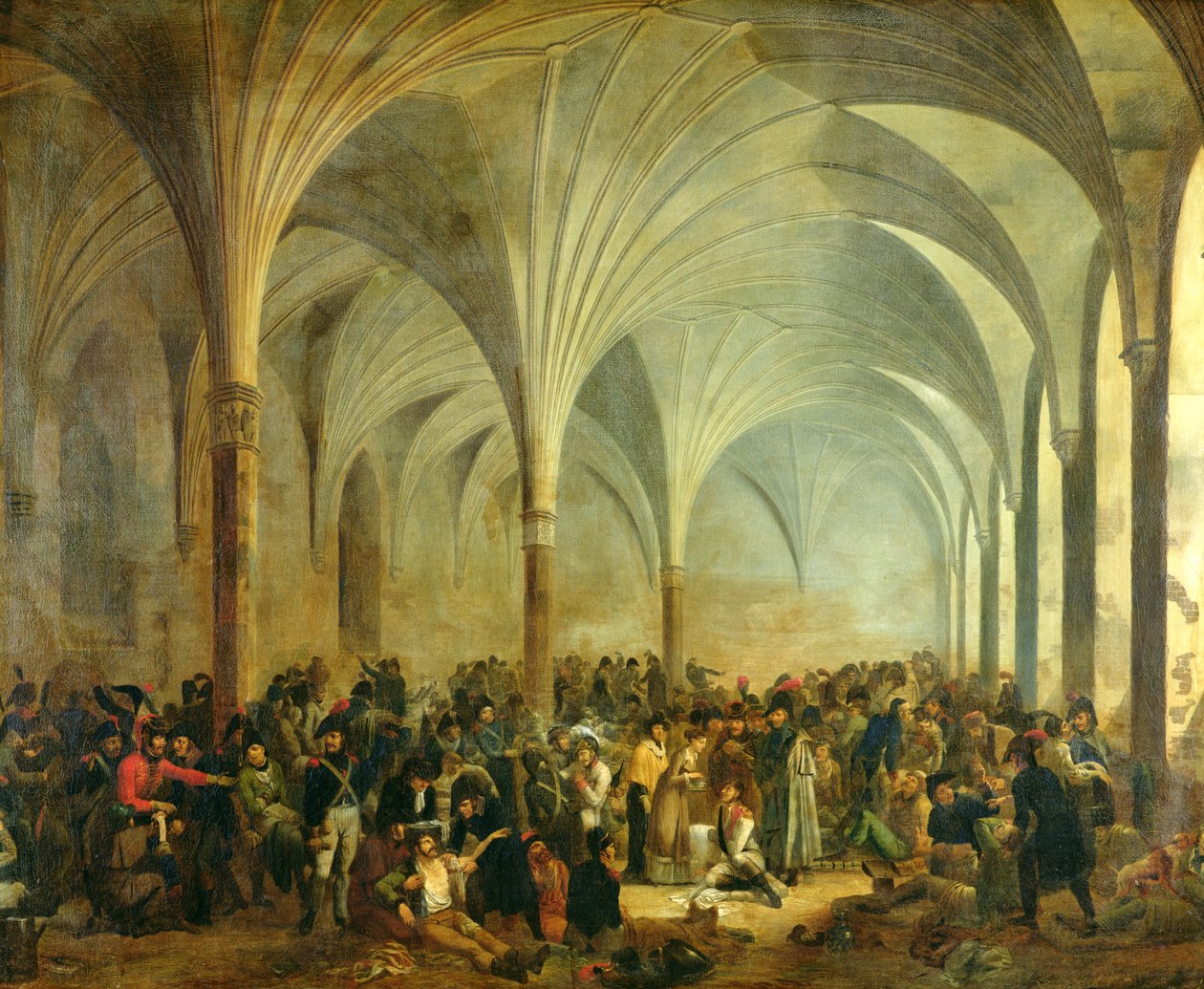 A franciák és oroszok hadikórháza Marienburgban 1807 júniusában, 1808 alkotó: Adolphe Roehn
