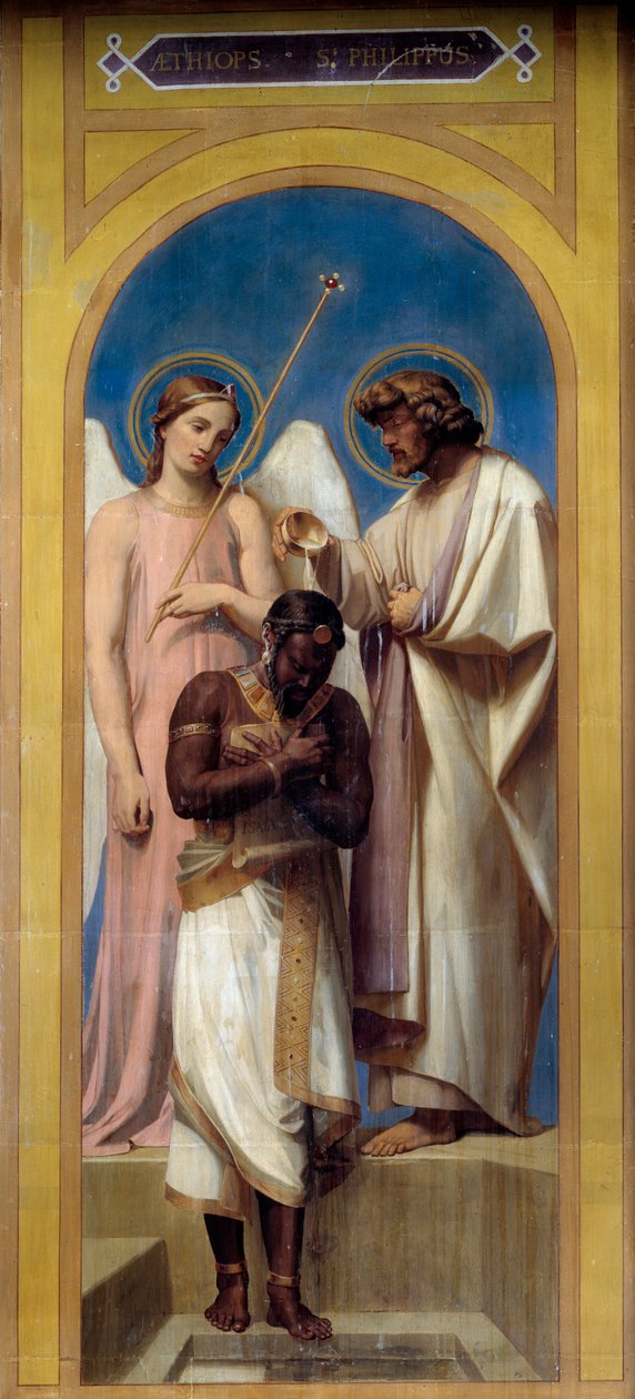 Az Eunuch megkeresztelkedése. Adolphe Roger festménye (1800-1880) alkotó: Adolphe Roger