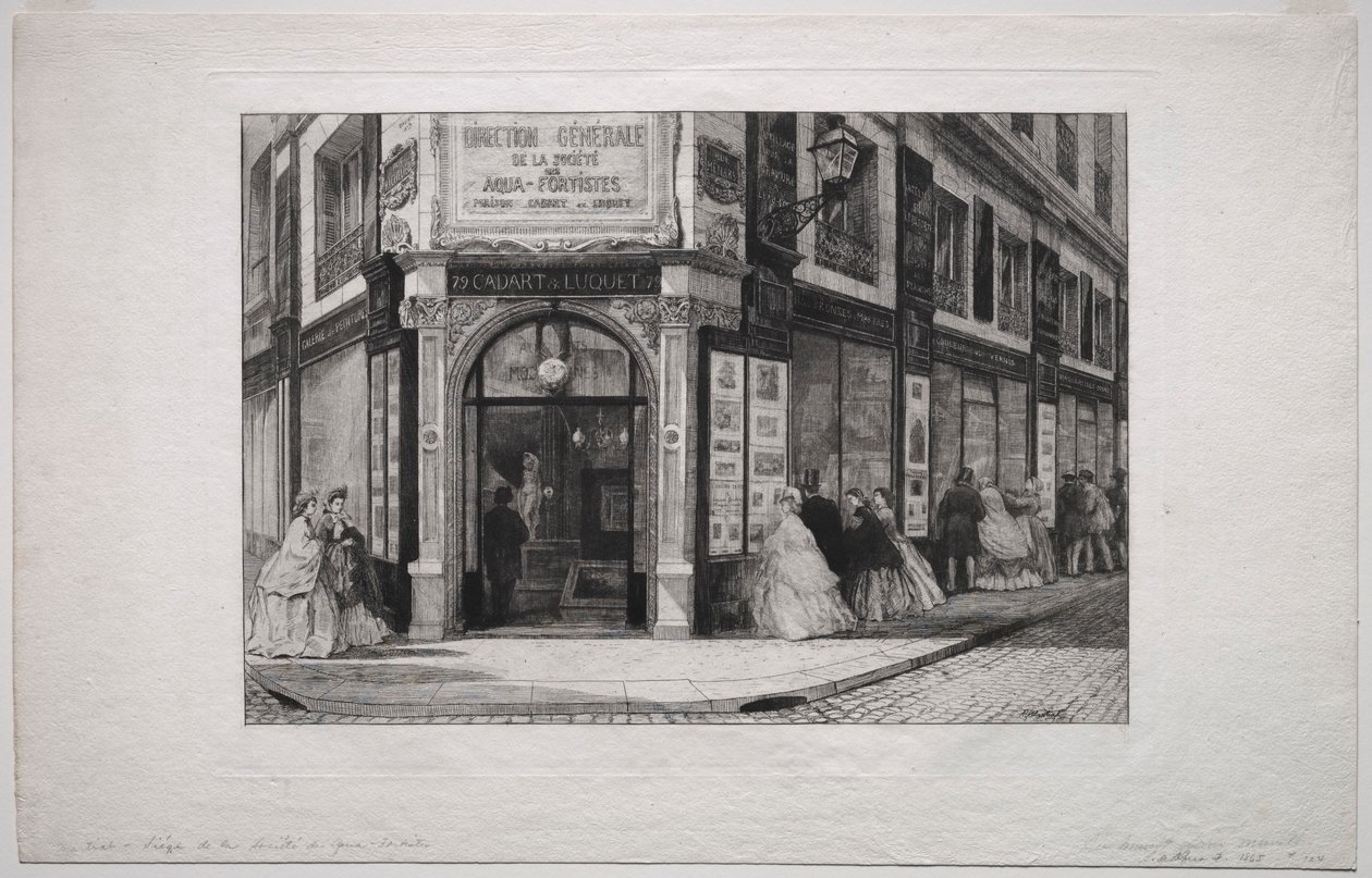 A Société des Aquafortistes központja, 1864. alkotó: Adolphe Théodore Jules Martial Potémont