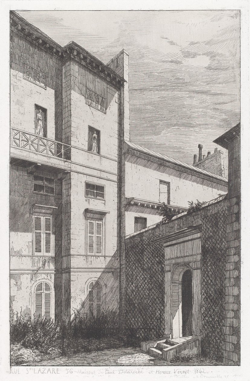 Rue St. Lazare 56, Paul Delaroche és Horace Vernet háza alkotó: Adolphe Théodore Jules Martial Potémont