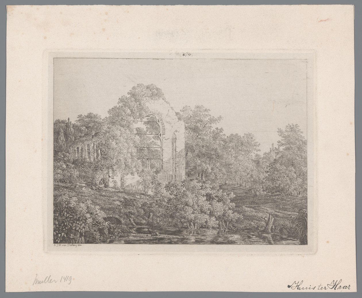 Kilátás a de Haar kastély romjaira alkotó: Adriaan Jacob Willem van Dielen