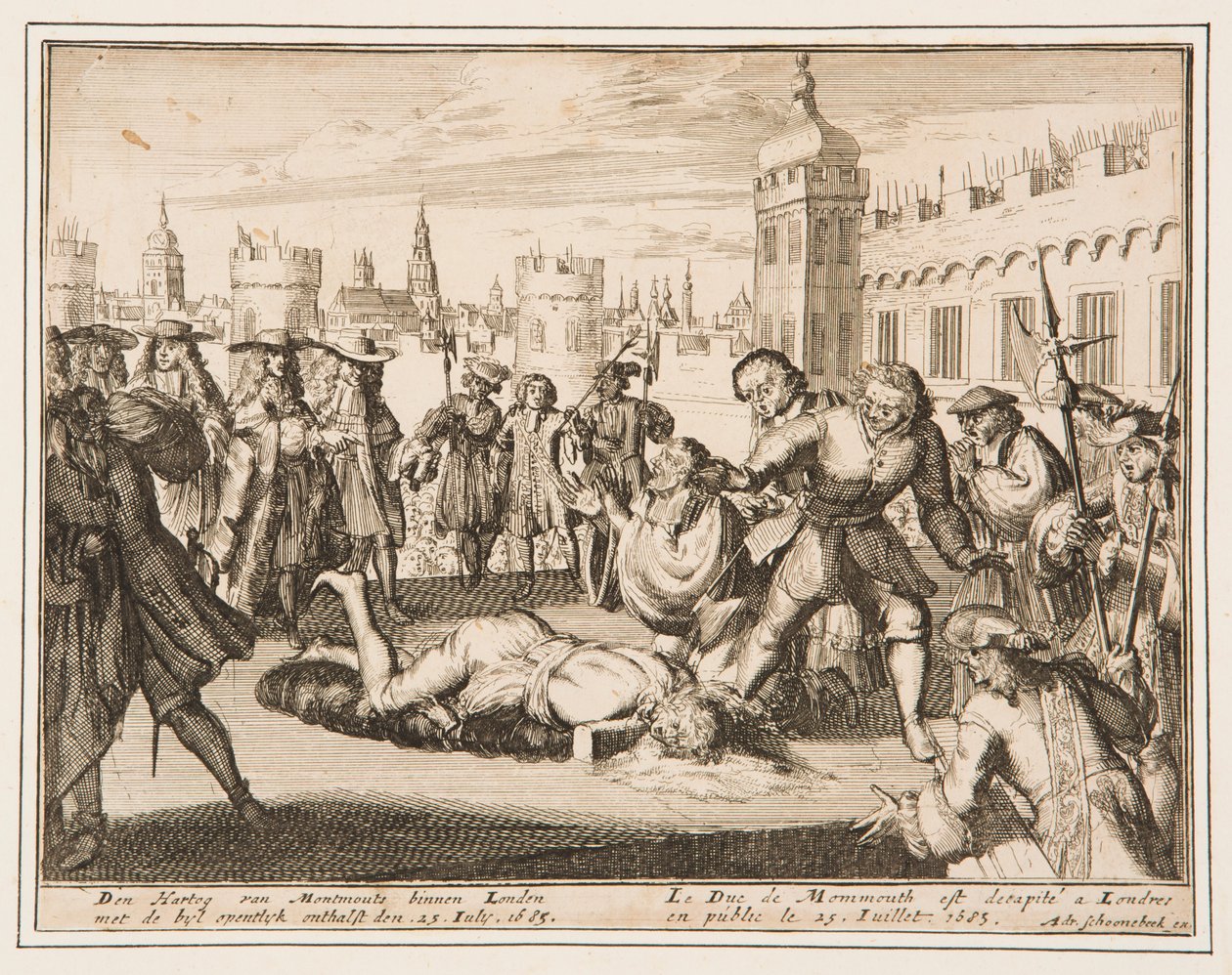 Monmouth hercegének kivégzése alkotó: Adriaan Schoonebeek