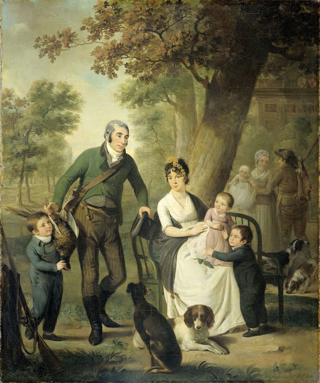 Jonkheer Gysbert Carel Rutger Reinier van Brienen van Ramerus (1771-1821), feleségével és négy gyermekükkel alkotó: Adriaan de Lelie
