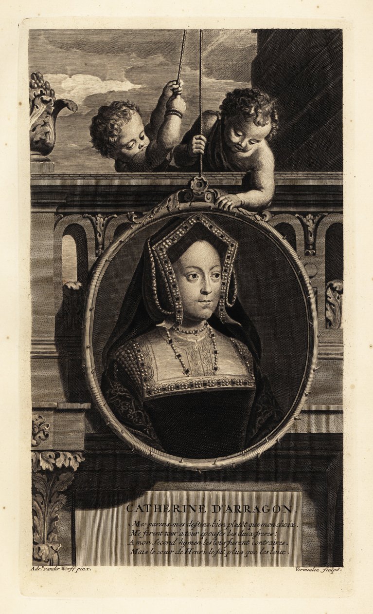 Aragóniai Katalin (1485-1536) (metszet) alkotó: Adriaan van der (after) Werff