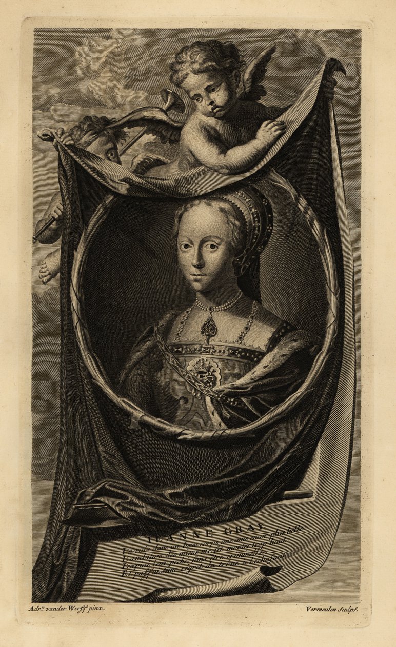Lady Jane Gray (1537-1554) (metszet) alkotó: Adriaan van der (after) Werff