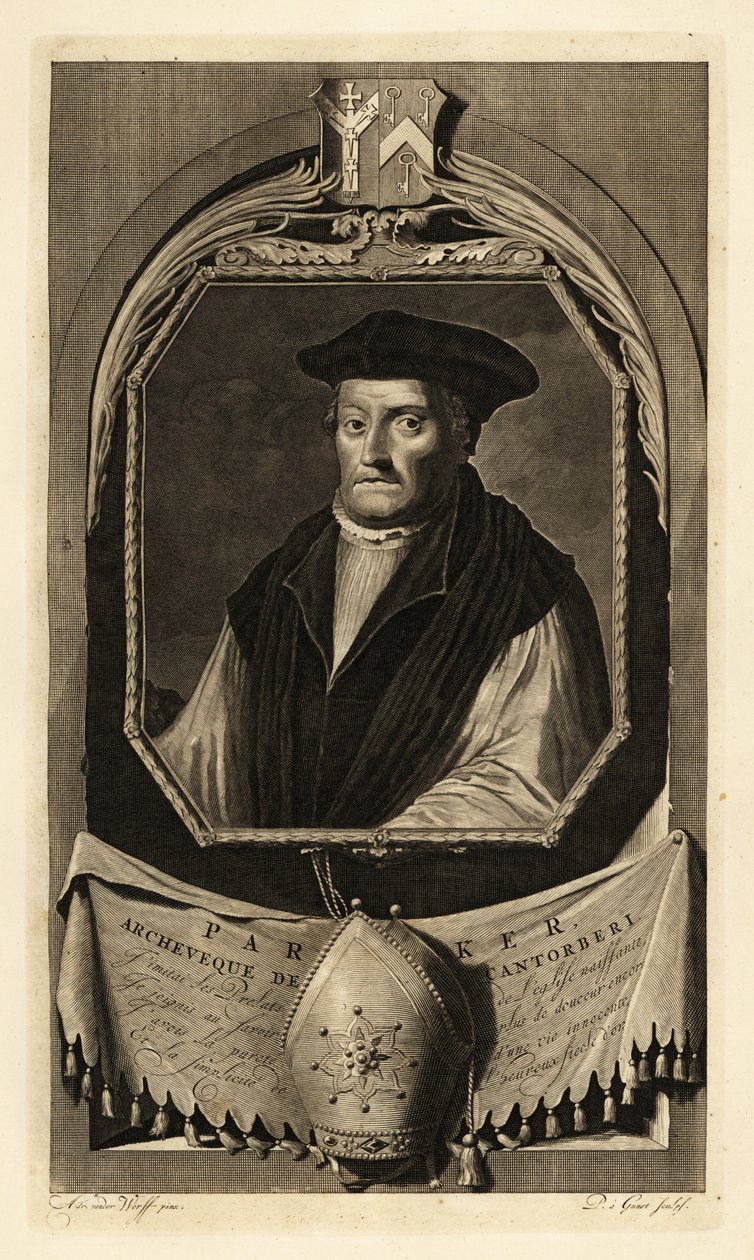 Matthew Parker (1504-1575) (metszet) alkotó: Adriaan van der (after) Werff