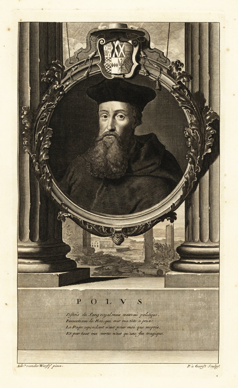Reginald Pole (1500-1558) (engraving) alkotó: Adriaan van der (after) Werff