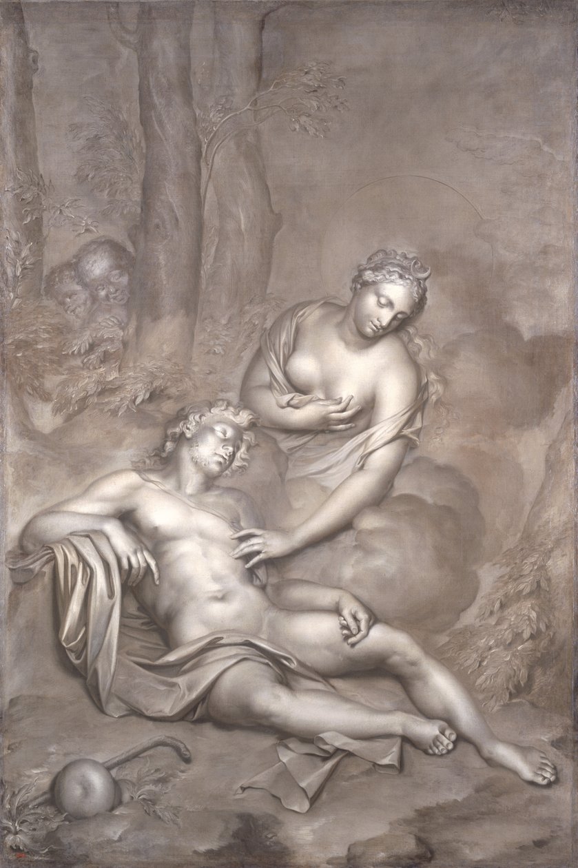 Luna (Diana) meglátogatja az alvó Endymiont, 1696 alkotó: Adriaan van der Werff