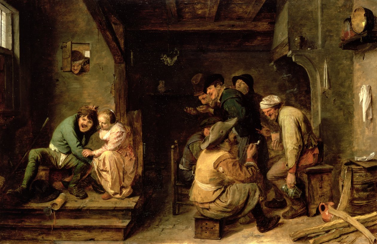 Kocsmai jelenet, 1635 körül (olaj, tölgyfa) alkotó: Adriaen Brouwer