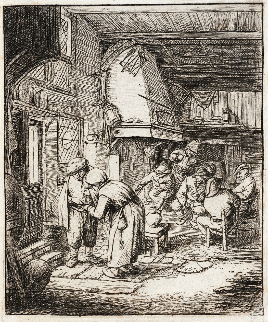 A paraszt adósságát rendezve alkotó: Adriaen Jansz. van Ostade