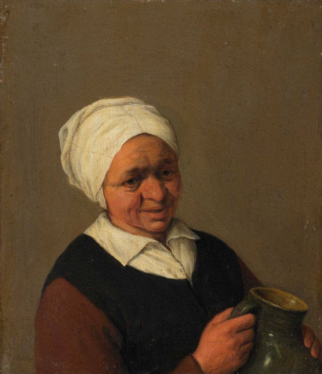Korsót tartó öreg parasztasszony, 1643 körül alkotó: Adriaen Jansz. van Ostade