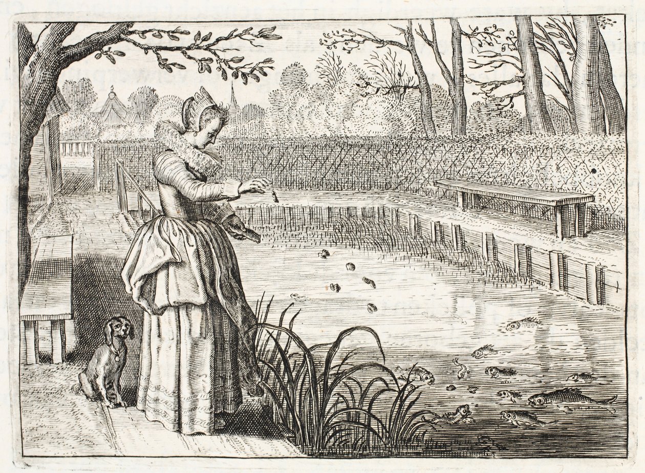 A hal etetése, illusztráció a Zinne-werk emblémájából, Johannes de Brune (1589-1658), Jan Jacobs Schipper, Amszterdam, 1661 alkotó: Adriaen Pietersz van de Venne