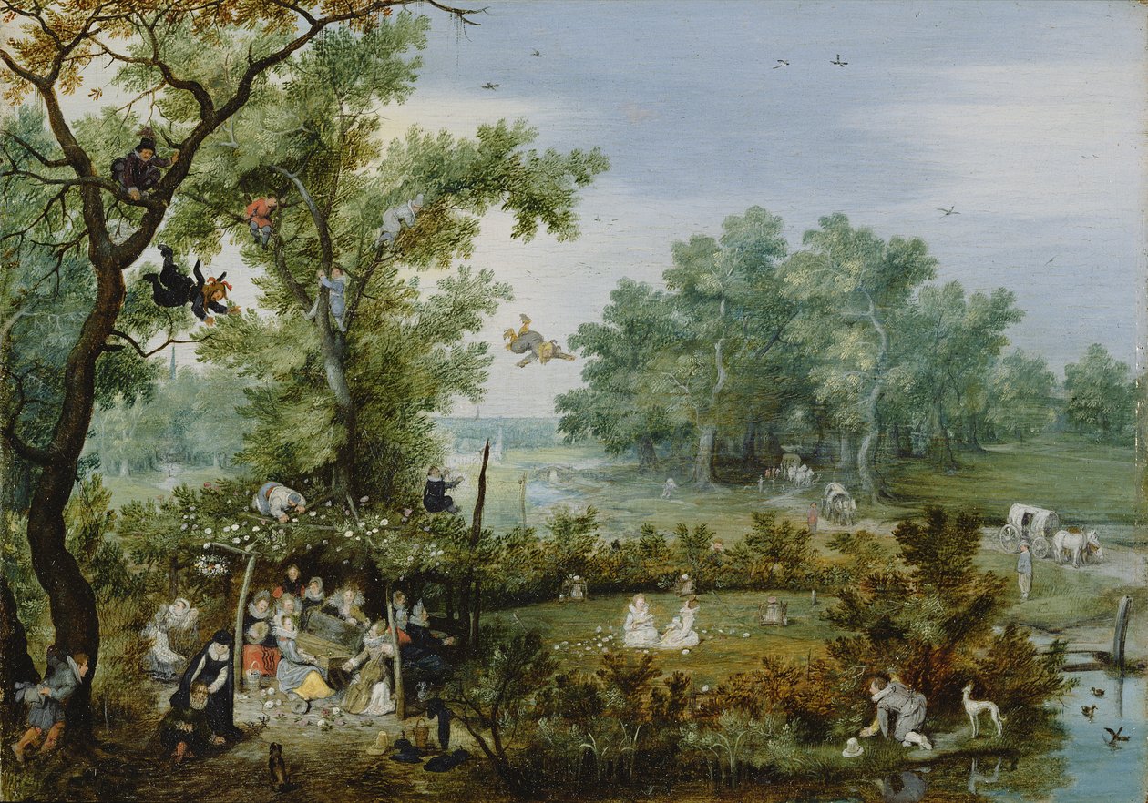 Vidám társaság egy lugasban, 1615 alkotó: Adriaen Pietersz van de Venne