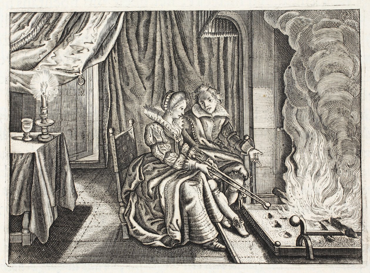 Gondolkozz, illusztráció Johannes de Brune (1589-1658), Jan Jacobs Schipper „Emblemata of Zinne-werk” című művéből, Amszterdam, 1661 alkotó: Adriaen Pietersz van de Venne