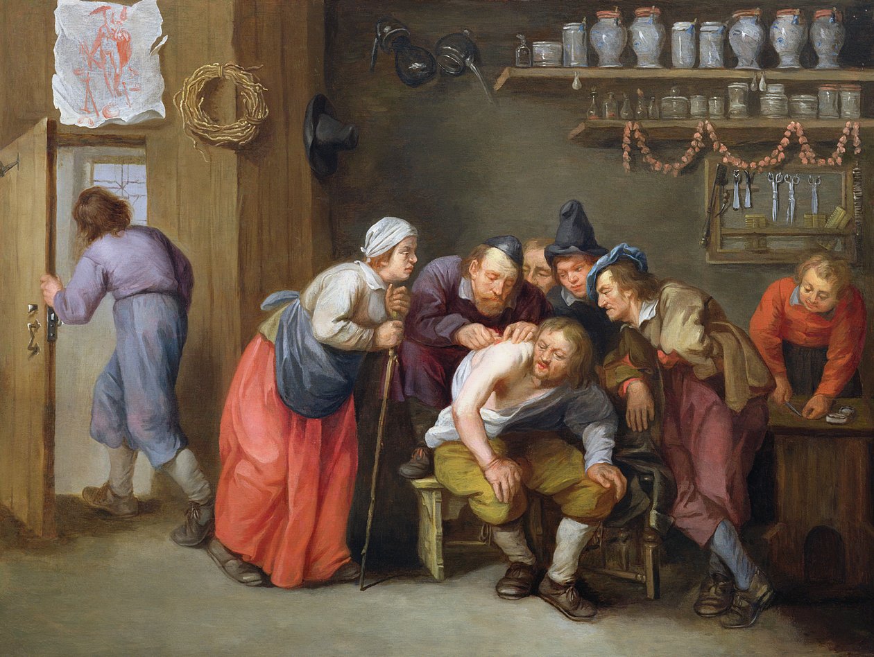 A kuruzsló orvos rendelője alkotó: Adriaen Rombouts