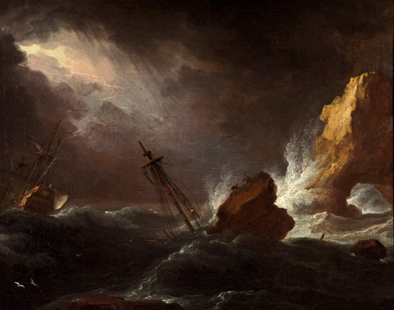 Tengeri táj viharos időben, 1700 körül alkotó: Adriaen van Diest