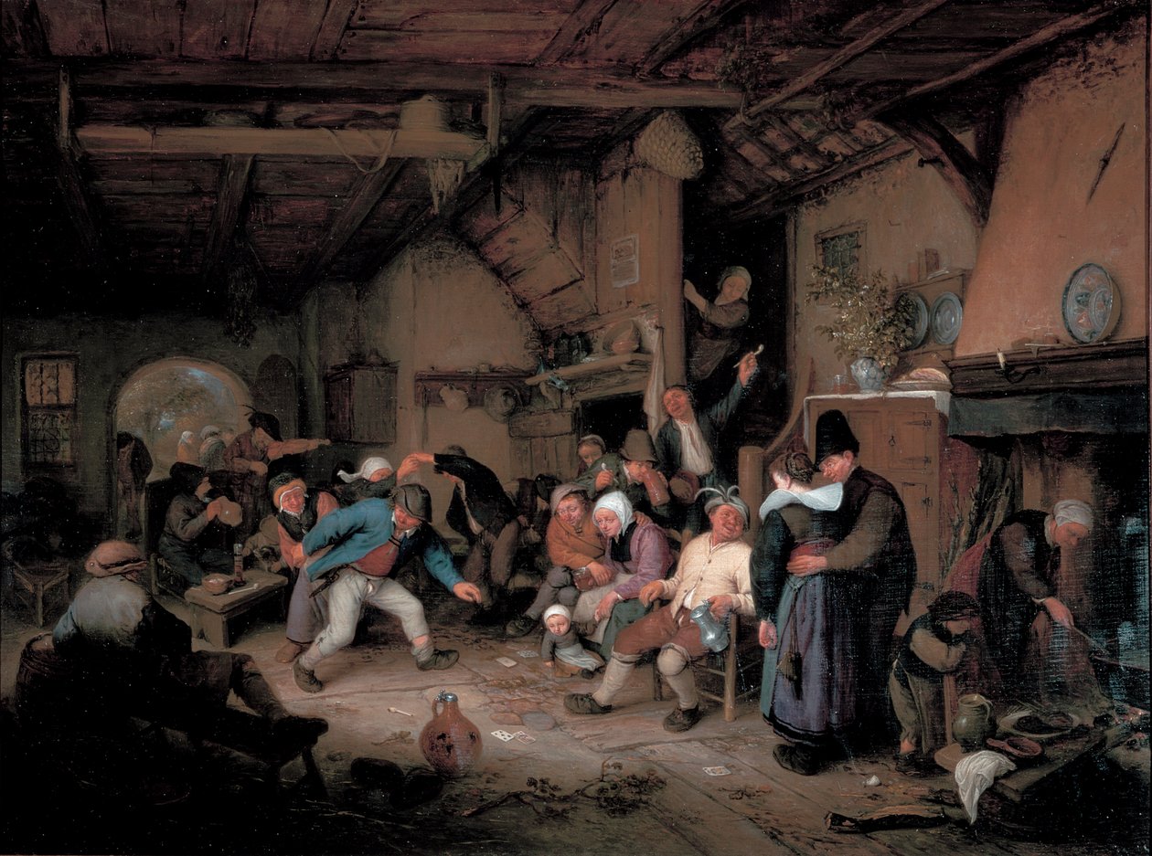 Parasztok táncolnak a kocsmában alkotó: Adriaen Jansz. van Ostade