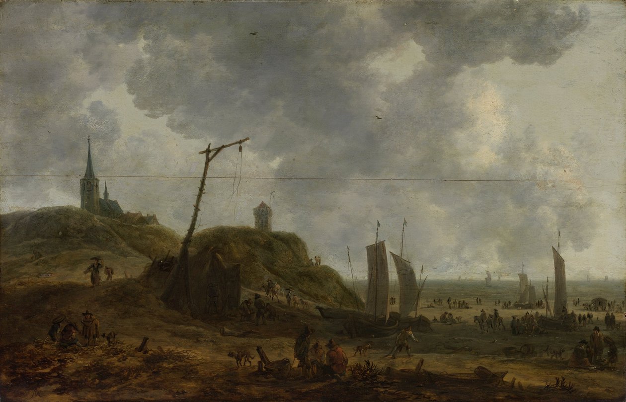 Katwijk strandja alkotó: Adriaen van der Cabel