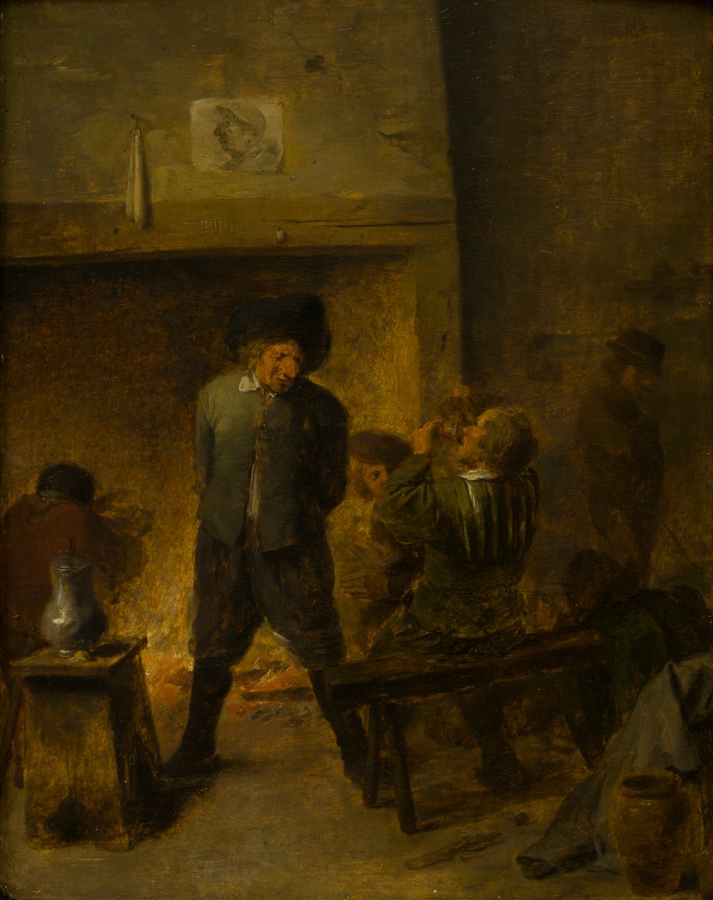 Egy taverna jelenet, 1625-38 körül (olaj, panel) alkotó: Adriaen (follower of) Brouwer
