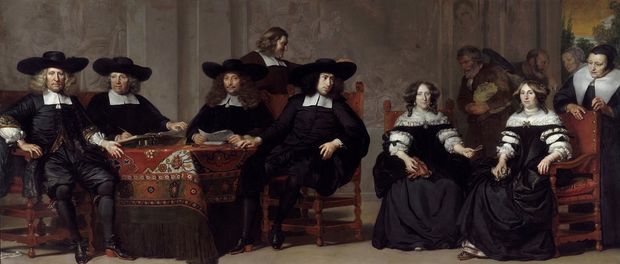 Az öregek régensei és női otthona Amszterdamban par Backer, Adriaen (kb. 1635-1684). Olaj, vászon, mérete: 197x457 alkotó: Adriaen Backer