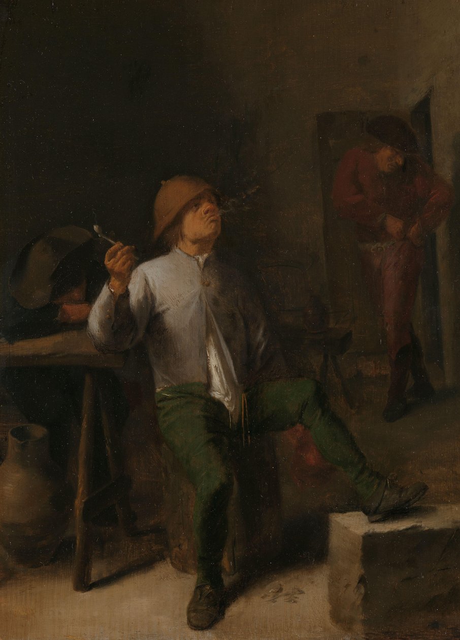 A dohányos Férfi dohányzik egy kocsmában alkotó: Adriaen Brouwer (attributed to)