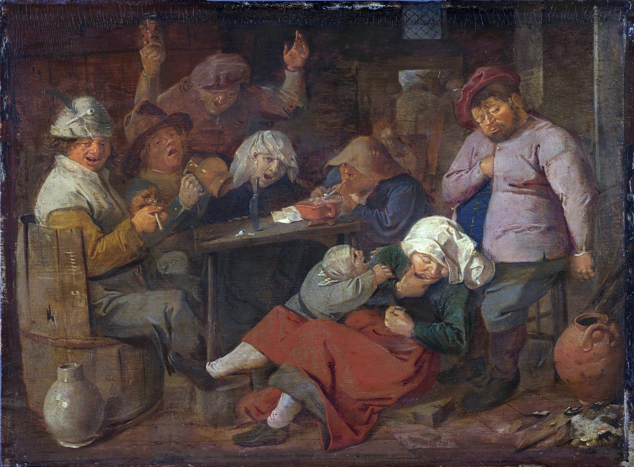 holland: kocsma részeg parasztokkal Poor Folk Drinking in a Tavern (Szegény emberek iszogatnak a kocsmában) alkotó: Adriaen Brouwer