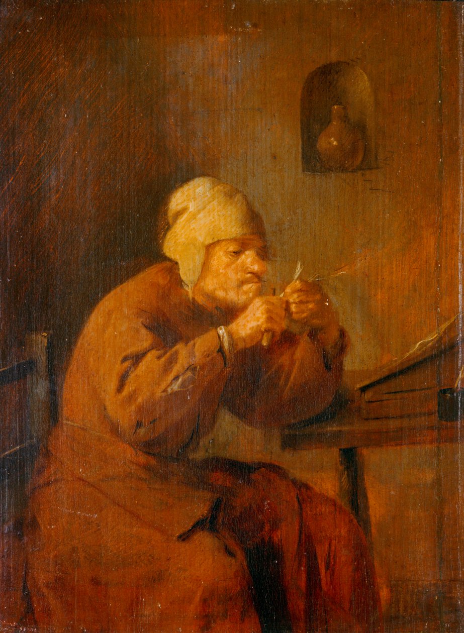 Le tailleur de plumes - a tollhegyező ... alkotó: Adriaen Brouwer
