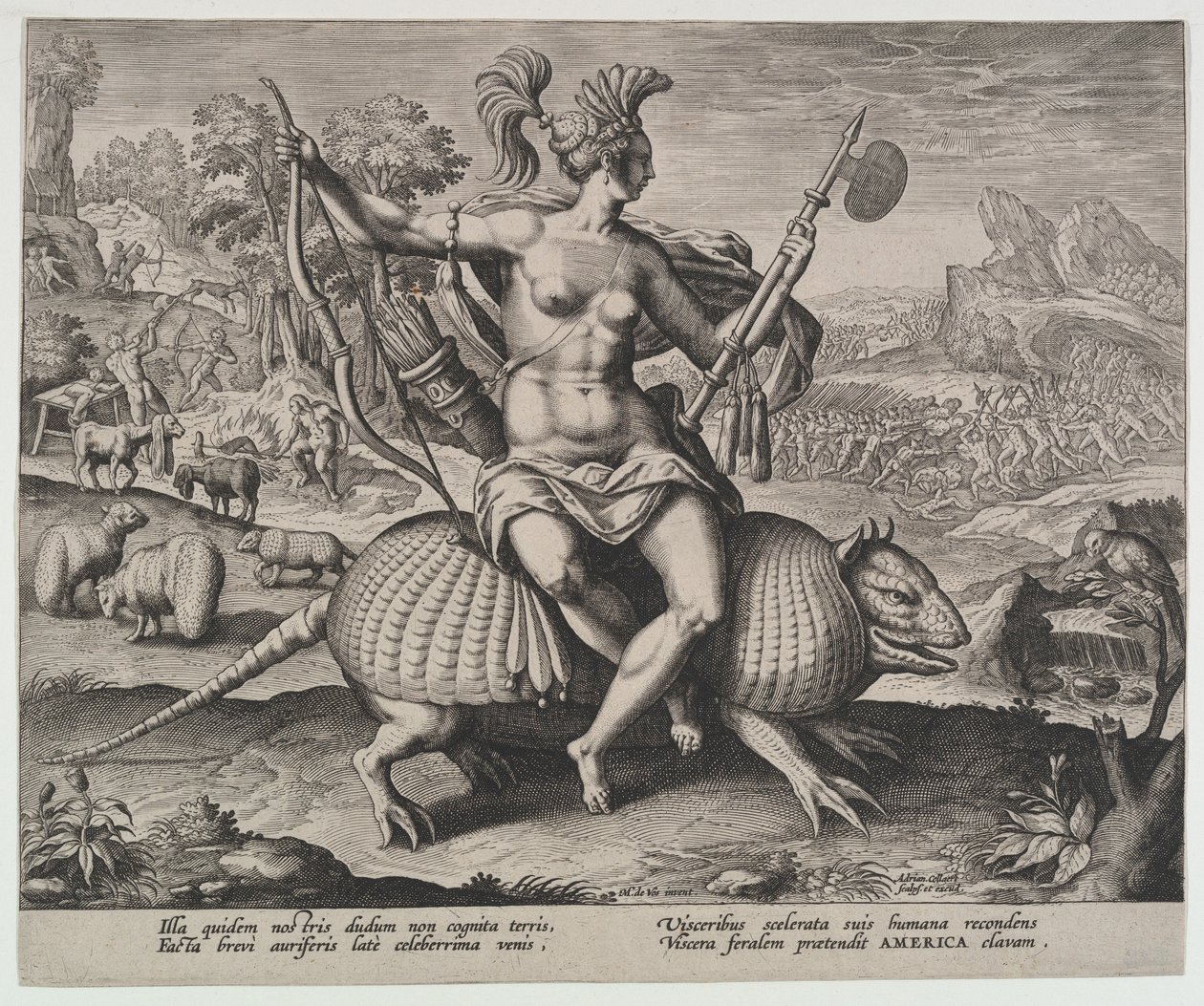 Amerika, a négy kontinensről,.n.d. alkotó: Adriaen Collaert