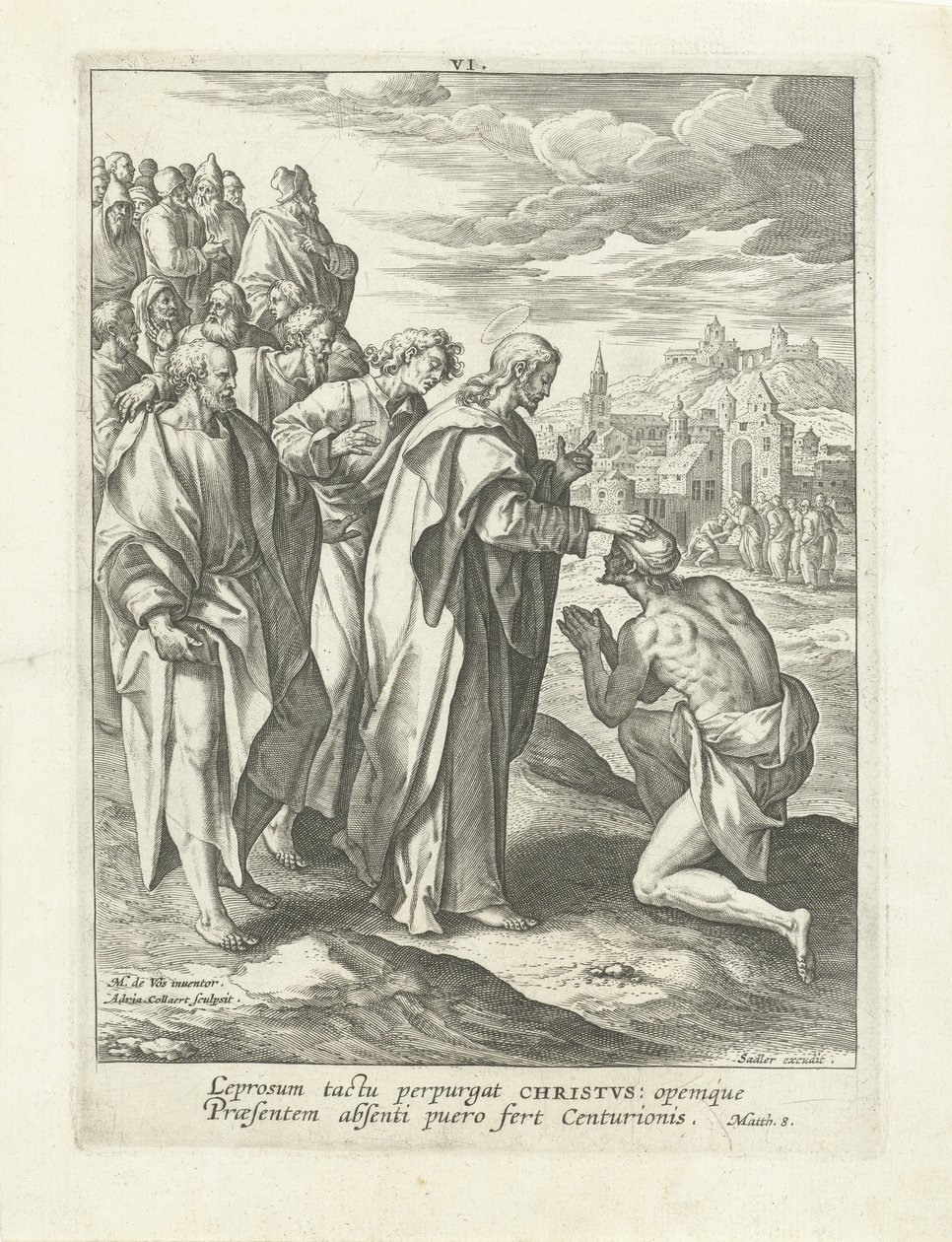 Leprás gyógyítása Krisztus élete (sorozat címe) Vita I. Christi (sorozat címe) alkotó: Adriaen Collaert