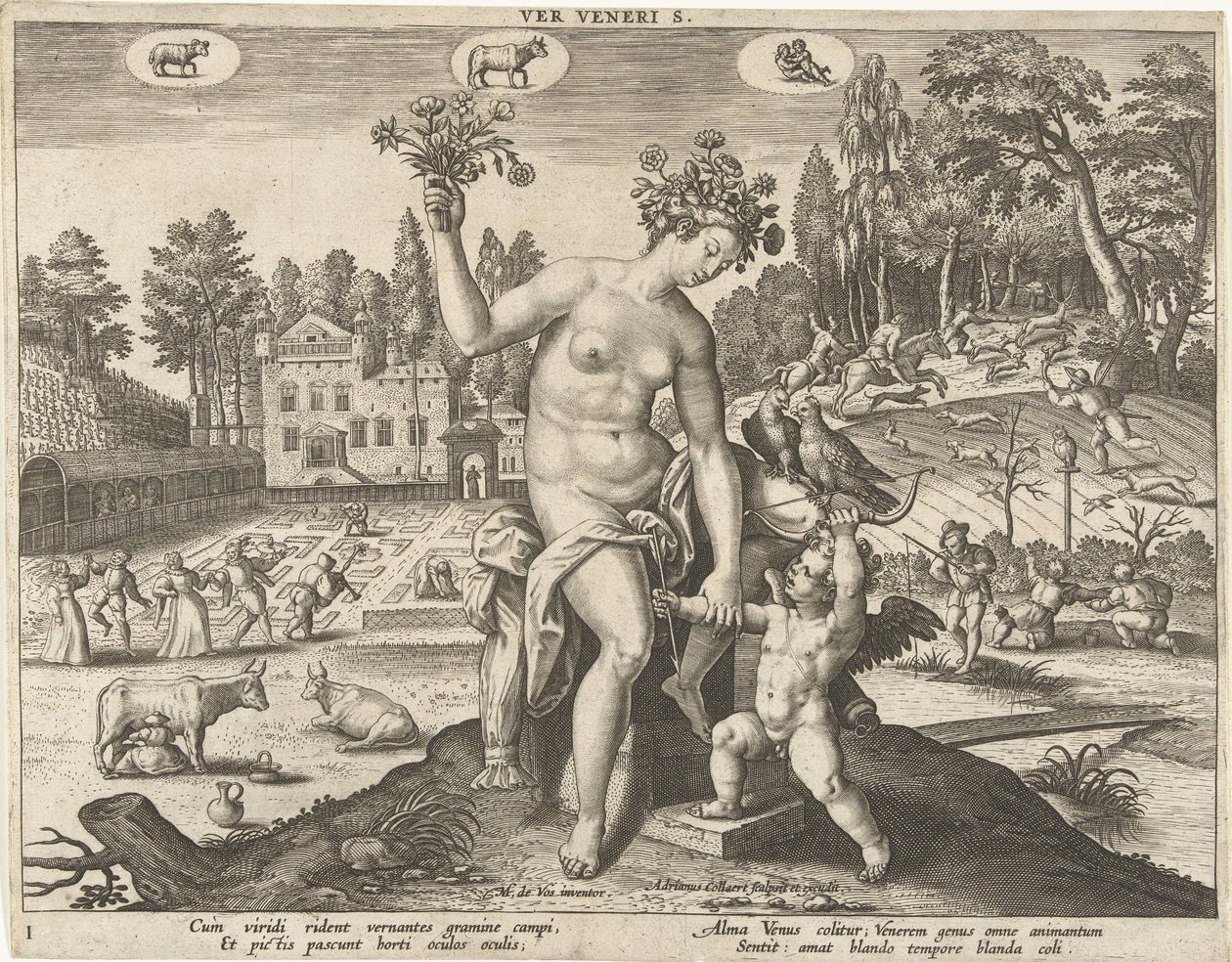 Tavaszi Ver veneris. (cím a tárgyon) A négy évszak (sorozat címe) alkotó: Adriaen Collaert