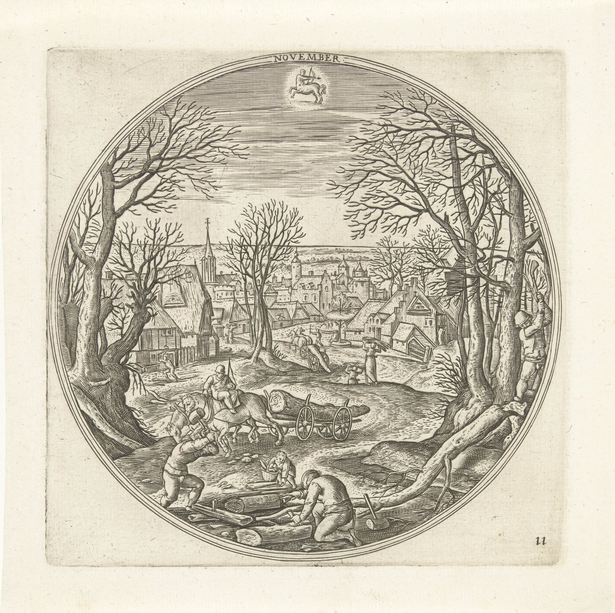 november A tizenkét hónap (sorozat címe) alkotó: Adriaen Collaert