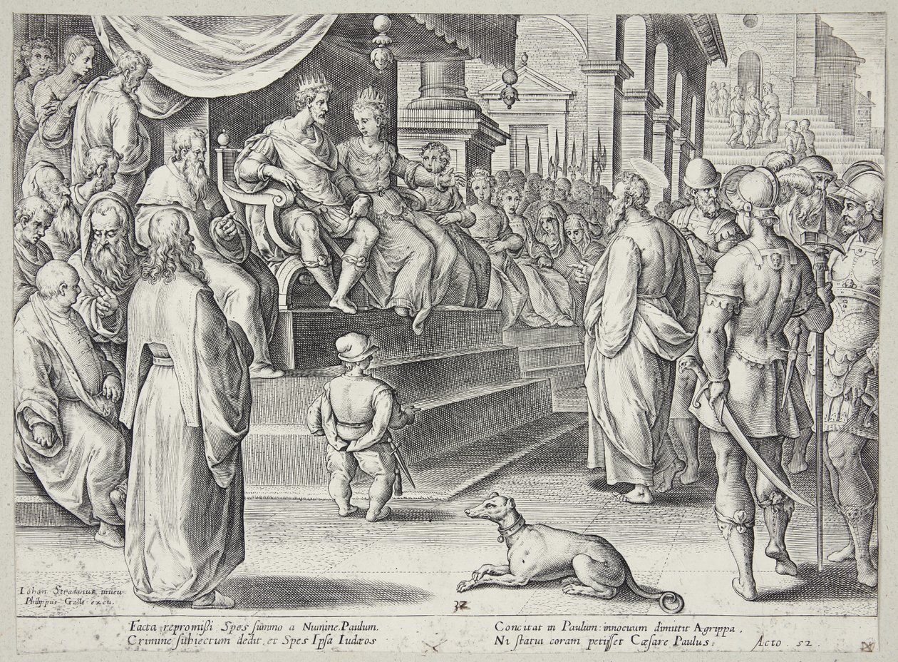 Szent Pál Festus és Agrippa előtt alkotó: Adriaen Collaert