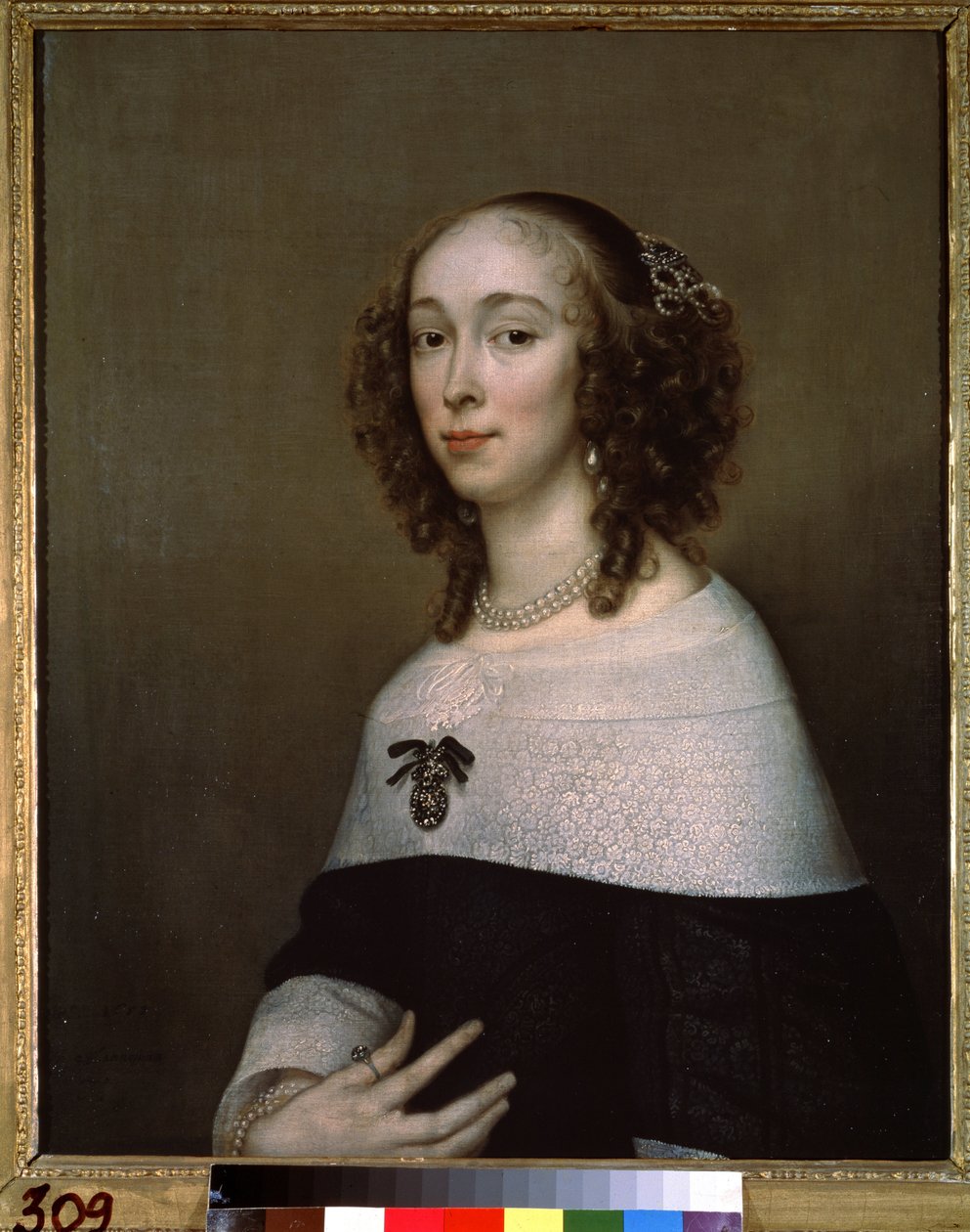 Portré de femme (Hölgy portréja). Adriaen Hannemann festménye (Adrien Hanneman alkotó: Adriaen Hanneman
