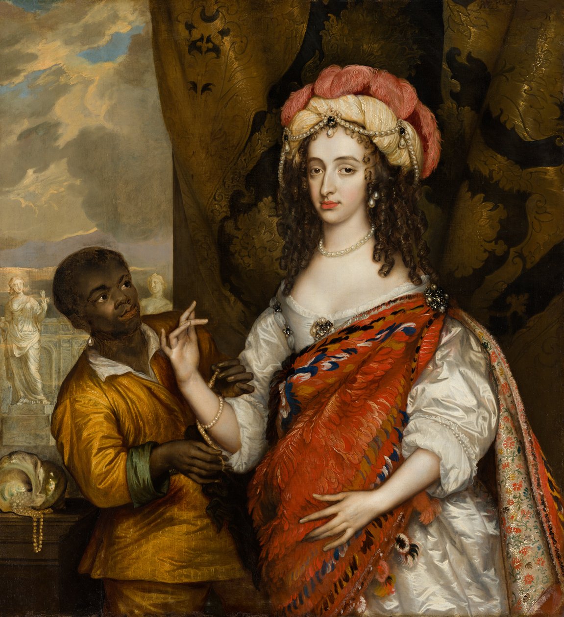 I. Stuart Mária (1631-1660) posztumusz portréja egy szolgálóval, 1664 körül alkotó: Adriaen Hanneman
