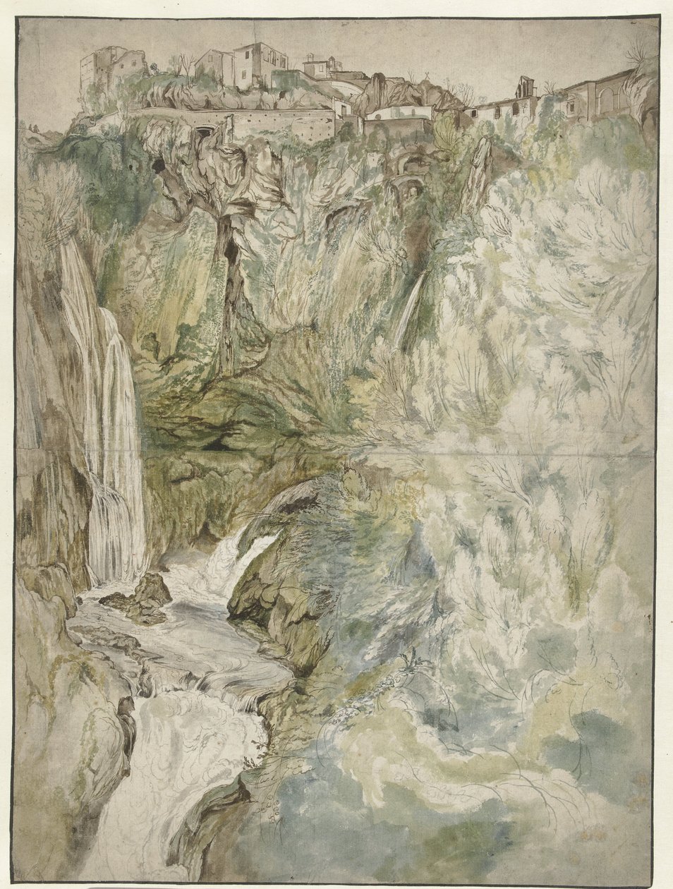Kilátás a Nagy Kaszkádra a Tivoliban alkotó: Adriaen Honich (attributed to)