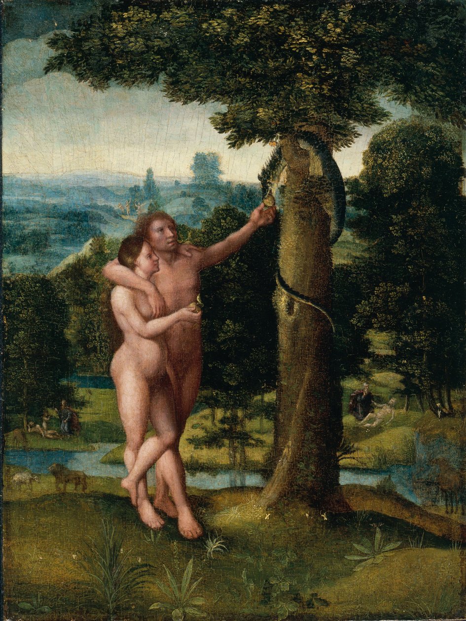 Ádám és Éva, 1520 körül (olaj, tölgyfa) alkotó: Adriaen Isenbrandt or Isenbrant