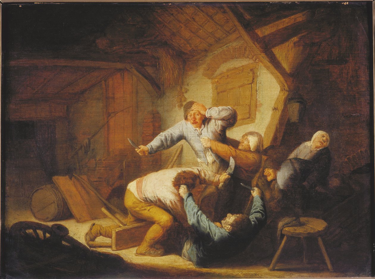 Farmers Fighting, 17. század közepe... alkotó: Adriaen Jansz Ostade van