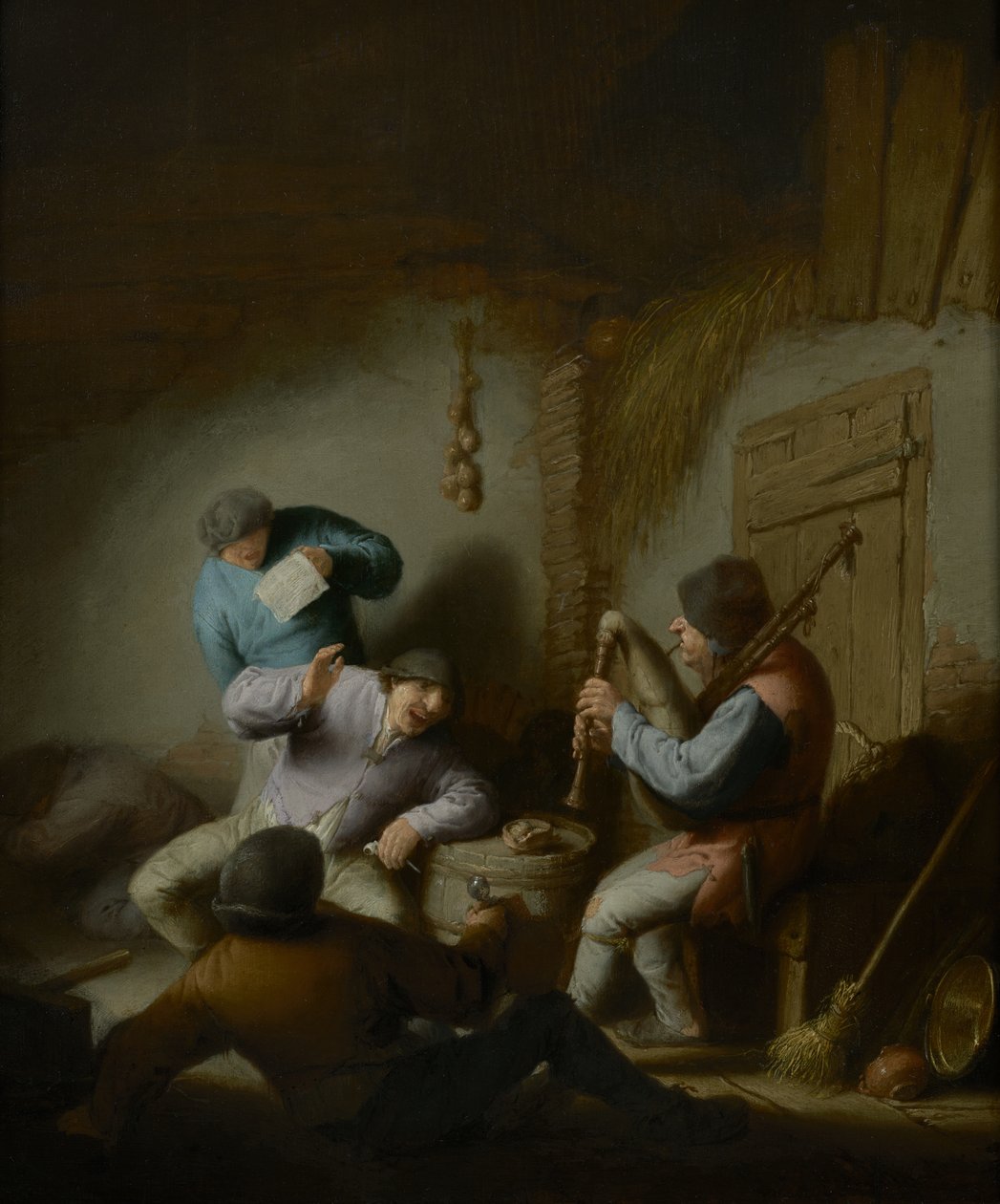 Csűrbelső parasztok zenélnek alkotó: Adriaen Jansz. van Ostade