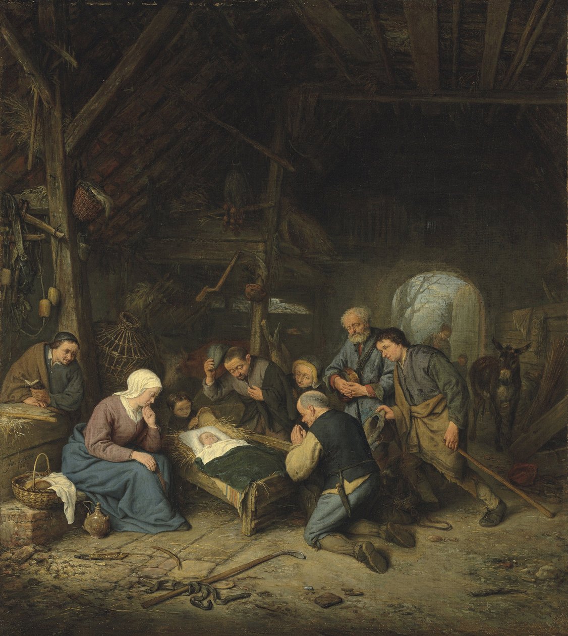 Barokk: Ostade, Adriaen Jansz, van a Pásztorok imádása (1610-1685) alkotó: Adriaen Jansz. van Ostade