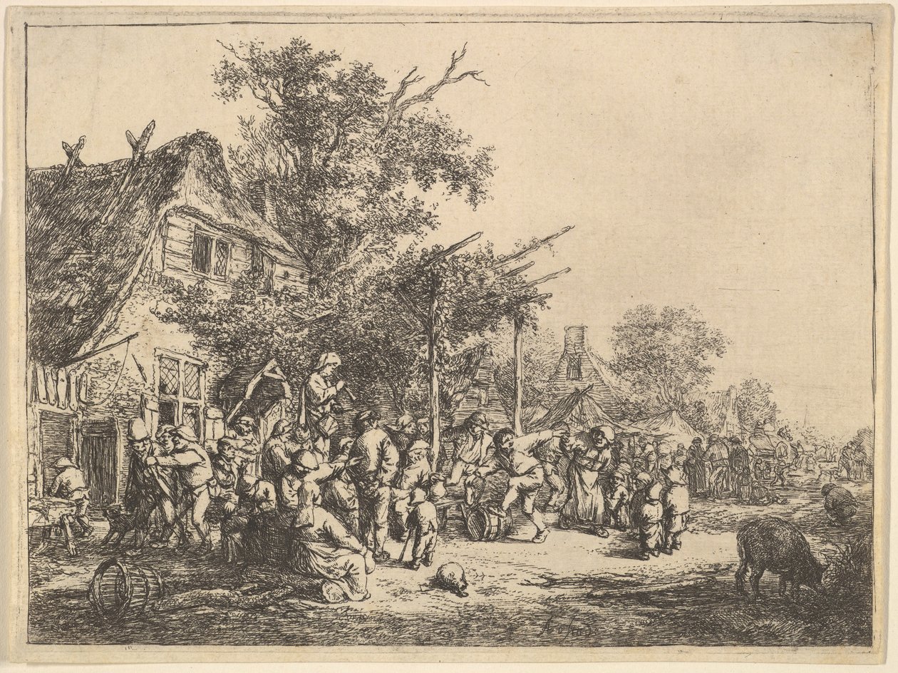 Tánc a rács alatt, 1610-85. alkotó: Adriaen Jansz. van Ostade