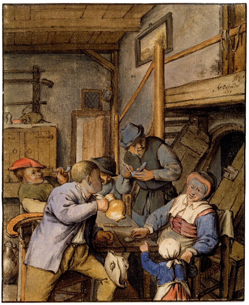 Egy kocsmában, 1677. alkotó: Adriaen Jansz. van Ostade